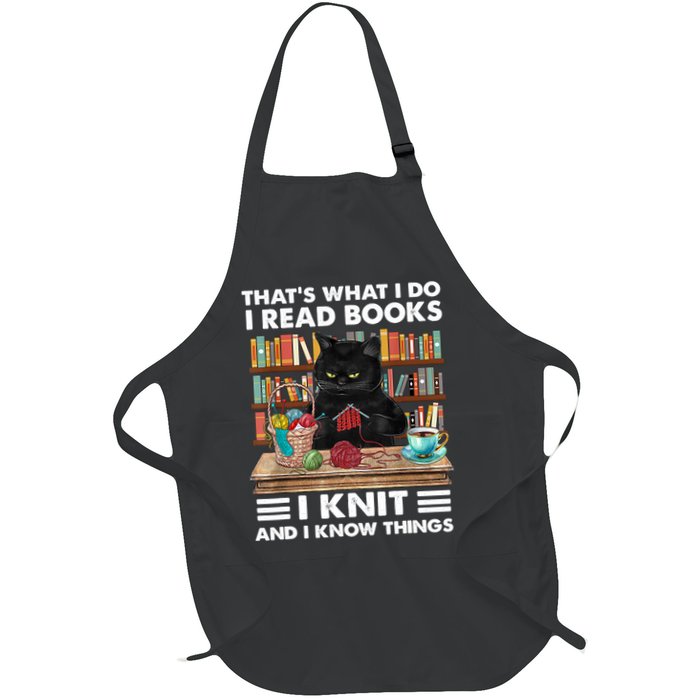 That What I Do I Read Books I Knit A Funny Cat Knitting Gift Apron