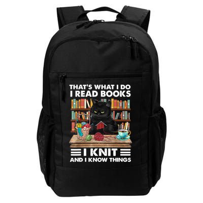 That What I Do I Read Books I Knit A Funny Cat Knitting Gift Backpack
