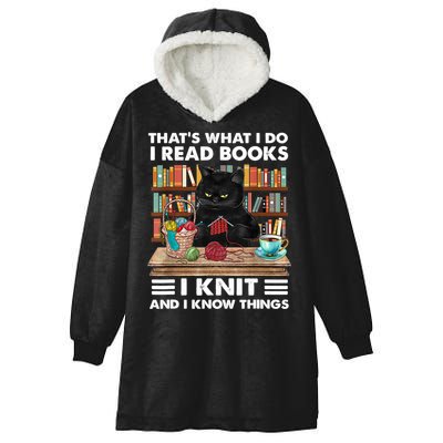That What I Do I Read Books I Knit A Funny Cat Knitting Gift Hooded Wearable Blanket