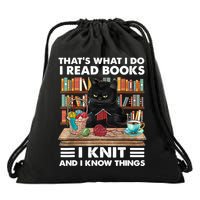 That What I Do I Read Books I Knit A Funny Cat Knitting Gift Drawstring Bag
