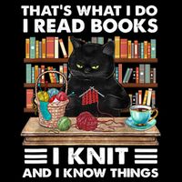 That What I Do I Read Books I Knit A Funny Cat Knitting Gift 16 in Basic Backpack