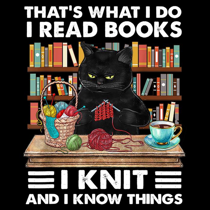 That What I Do I Read Books I Knit A Funny Cat Knitting Gift 16 in Basic Backpack