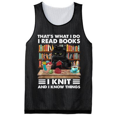 That What I Do I Read Books I Knit A Funny Cat Knitting Gift Mesh Reversible Basketball Jersey Tank