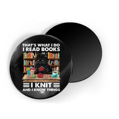 That What I Do I Read Books I Knit A Funny Cat Knitting Gift Magnet