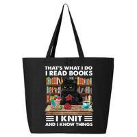 That What I Do I Read Books I Knit A Funny Cat Knitting Gift 25L Jumbo Tote