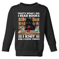 That What I Do I Read Books I Knit A Funny Cat Knitting Gift Toddler Sweatshirt