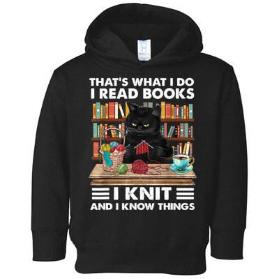 That What I Do I Read Books I Knit A Funny Cat Knitting Gift Toddler Hoodie