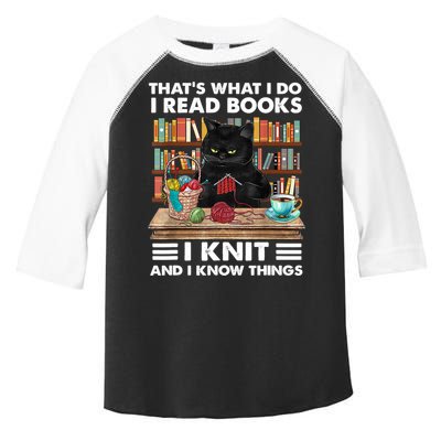 That What I Do I Read Books I Knit A Funny Cat Knitting Gift Toddler Fine Jersey T-Shirt