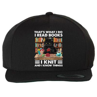 That What I Do I Read Books I Knit A Funny Cat Knitting Gift Wool Snapback Cap