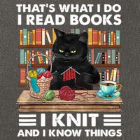 That What I Do I Read Books I Knit A Funny Cat Knitting Gift Cotton Canvas Backpack