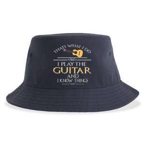 Thats What I Do I Play The Guitar And I Know Things Sustainable Bucket Hat