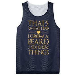 Thats What I Do I Grow A Beard And I Know Things Mesh Reversible Basketball Jersey Tank