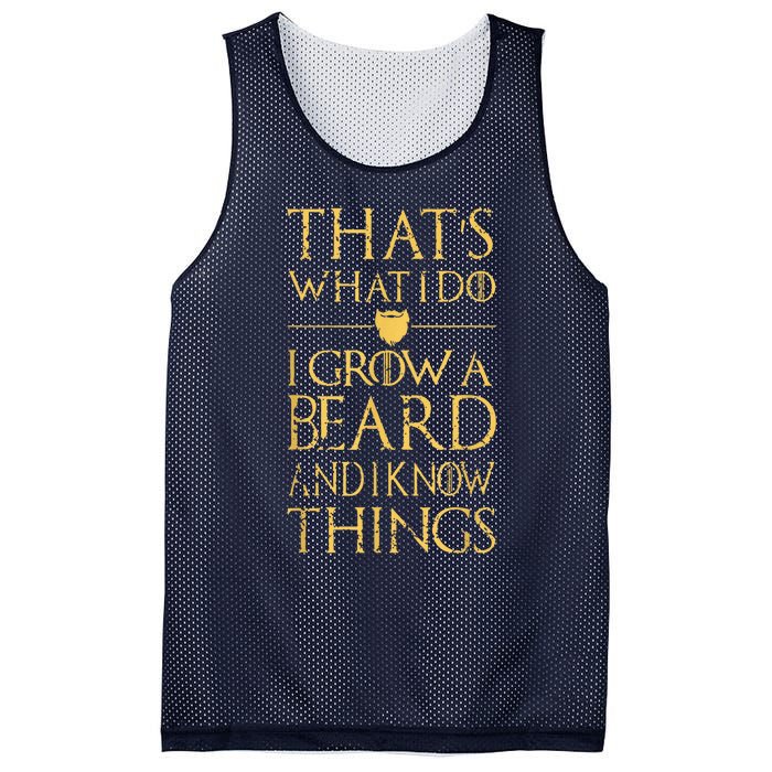 Thats What I Do I Grow A Beard And I Know Things Mesh Reversible Basketball Jersey Tank