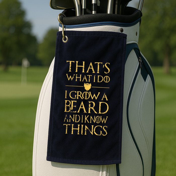Thats What I Do I Grow A Beard And I Know Things Golf Towel