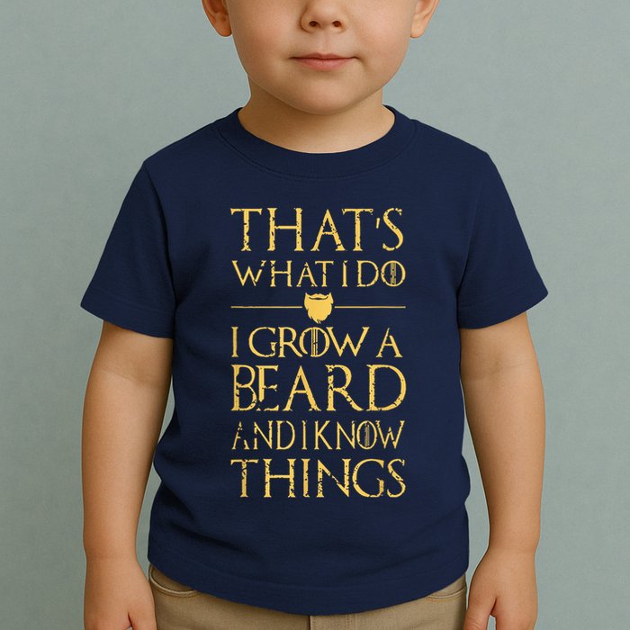 Thats What I Do I Grow A Beard And I Know Things Toddler T-Shirt