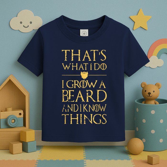 Thats What I Do I Grow A Beard And I Know Things Toddler T-Shirt