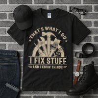That's What I Do I Fix Stuff And I Know Things Funny Saying Tall T-Shirt
