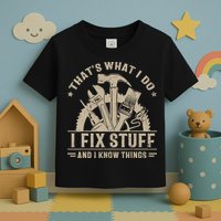That's What I Do I Fix Stuff And I Know Things Funny Saying Toddler T-Shirt