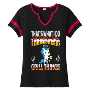 Thats What I Do I Beer And Grill Things Fathers Day Gift Ladies Halftime Notch Neck Tee