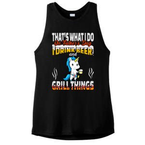 Thats What I Do I Beer And Grill Things Fathers Day Gift Ladies PosiCharge Tri-Blend Wicking Tank