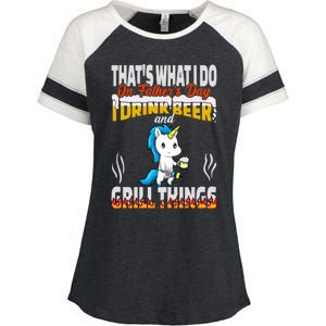 Thats What I Do I Beer And Grill Things Fathers Day Gift Enza Ladies Jersey Colorblock Tee