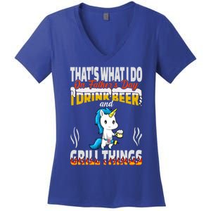 Thats What I Do I Beer And Grill Things Fathers Day Gift Women's V-Neck T-Shirt