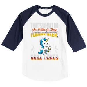 Thats What I Do I Beer And Grill Things Fathers Day Gift Baseball Sleeve Shirt