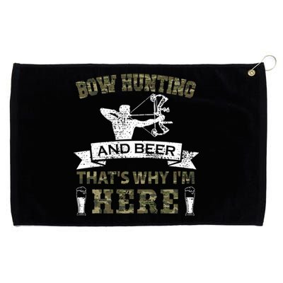 Thats Why Im Here Bow Hunting And Beer Cool Gift Grommeted Golf Towel