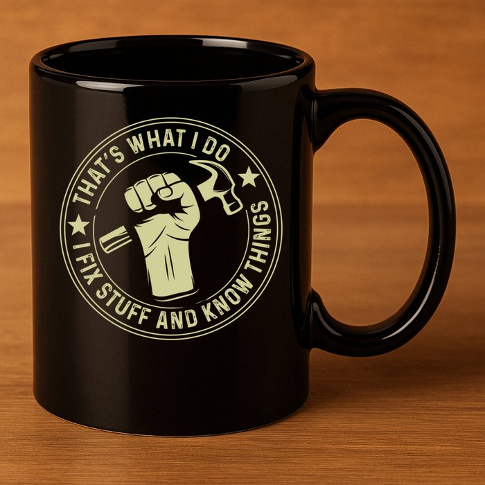 That's What I Do I Fix Stuff And I Know Things Handy Gift 11oz C Handle Ceramic Mug