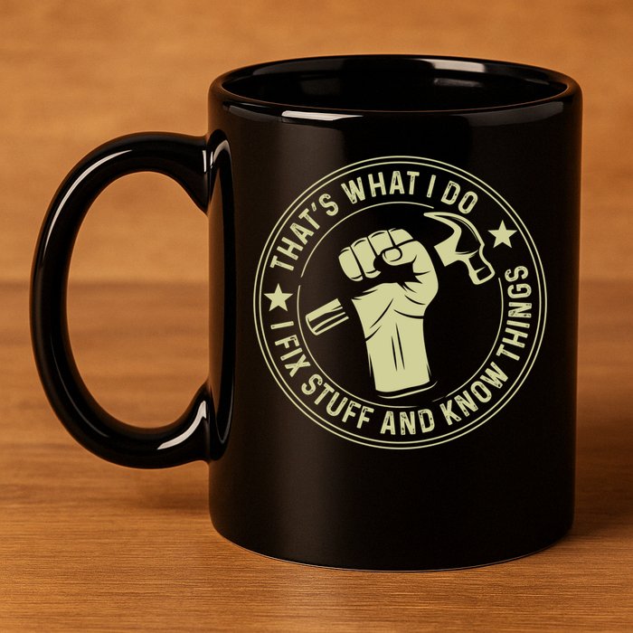 That's What I Do I Fix Stuff And I Know Things Handy Gift 11oz C Handle Ceramic Mug