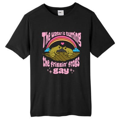 The Water Is Turning The Friggin Frogs Gay Frog Bi Pride Tall Fusion ChromaSoft Performance T-Shirt