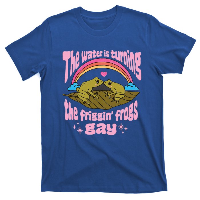 The Water Is Turning The Friggin Frogs Gay Frog Bi Pride T-Shirt