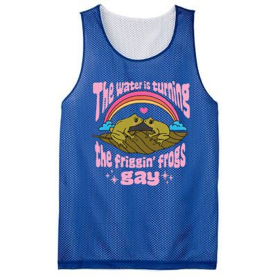 The Water Is Turning The Friggin Frogs Gay Frog Bi Pride Mesh Reversible Basketball Jersey Tank