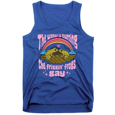 The Water Is Turning The Friggin Frogs Gay Frog Bi Pride Tank Top