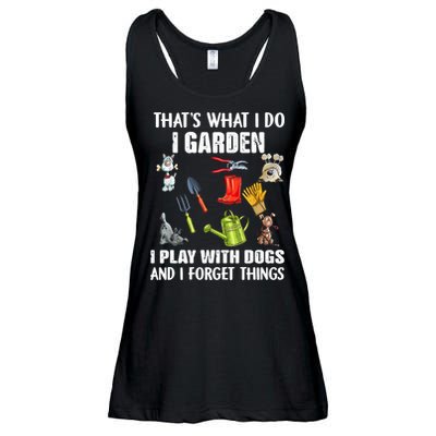 Thats What I Do I Garden I Play With Dogs And I Forget Ladies Essential Flowy Tank