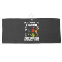 Thats What I Do I Garden I Play With Dogs And I Forget Large Microfiber Waffle Golf Towel