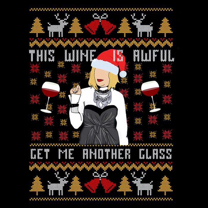 This Wine Is Awful Get Me Another Glass Ugly Christmas Cool Gift 7-Panel Snapback Hat
