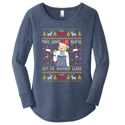 This Wine Is Awful Get Me Another Glass Ugly Christmas Cool Gift Women's Perfect Tri Tunic Long Sleeve Shirt