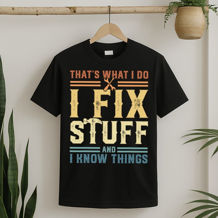 That's What I Do I Fix Stuff And I Know Things Retro Vintage T-Shirt
