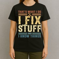 That's What I Do I Fix Stuff And I Know Things Retro Vintage T-Shirt