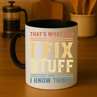 That's What I Do I Fix Stuff And I Know Things Retro Vintage Mug