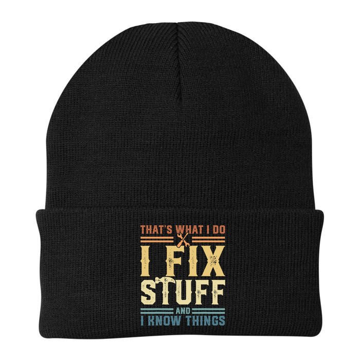 That's What I Do I Fix Stuff And I Know Things Retro Vintage Beanie