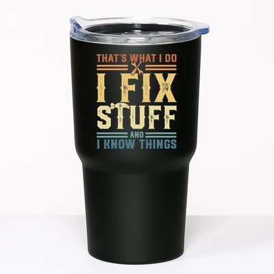That's What I Do I Fix Stuff And I Know Things Retro Vintage Tumbler