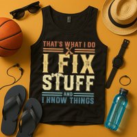 That's What I Do I Fix Stuff And I Know Things Retro Vintage Tank Top