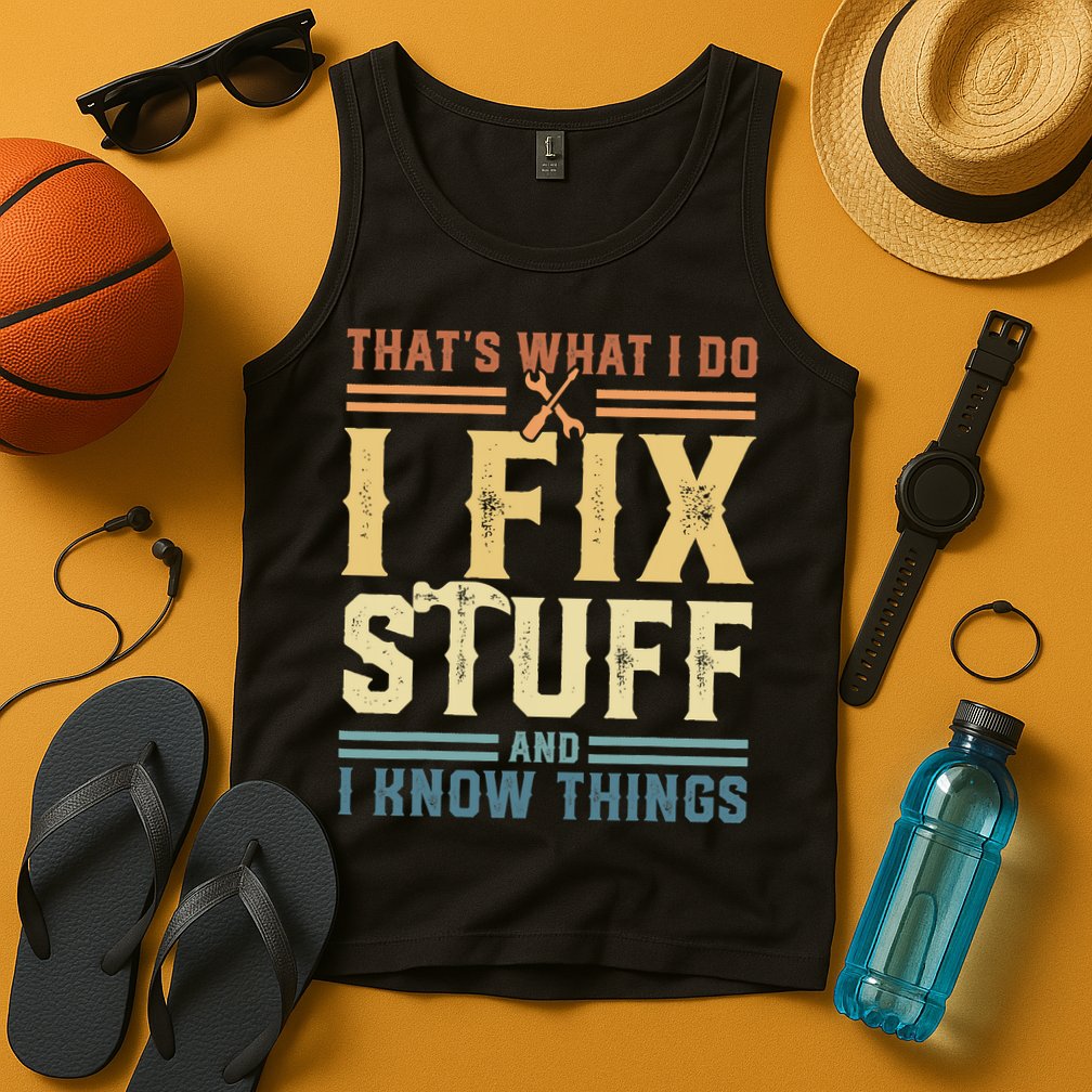 That's What I Do I Fix Stuff And I Know Things Retro Vintage Tank Top