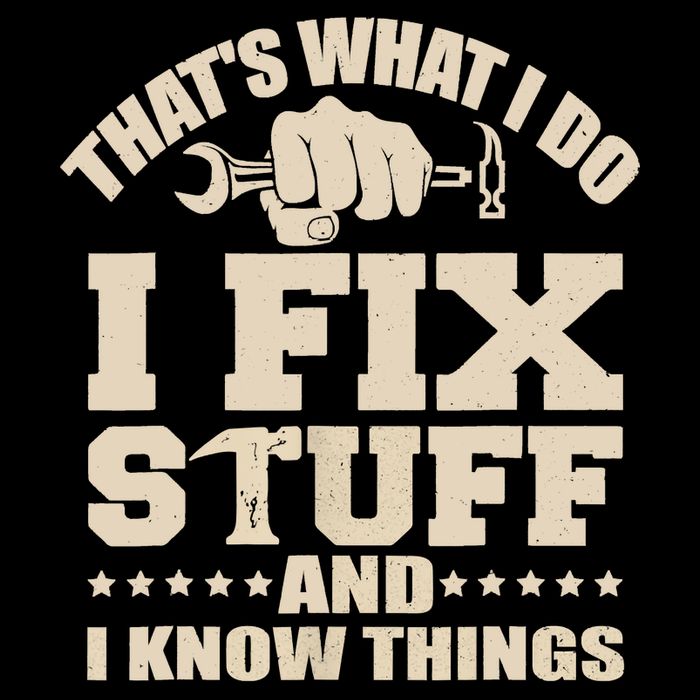 That's What I Do I Fix Stuff And I Know Things Funny Saying Stripe Pom Pom Beanie