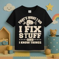 That's What I Do I Fix Stuff And I Know Things Funny Saying Toddler T-Shirt
