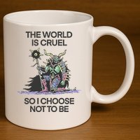 The World Is Cruel So I Choose Not To Be 11oz C Handle Ceramic Mug