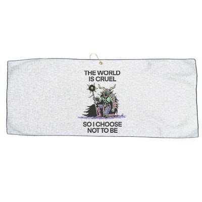 The World Is Cruel So I Choose Not To Be Large Microfiber Waffle Golf Towel