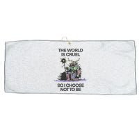 The World Is Cruel So I Choose Not To Be Large Microfiber Waffle Golf Towel